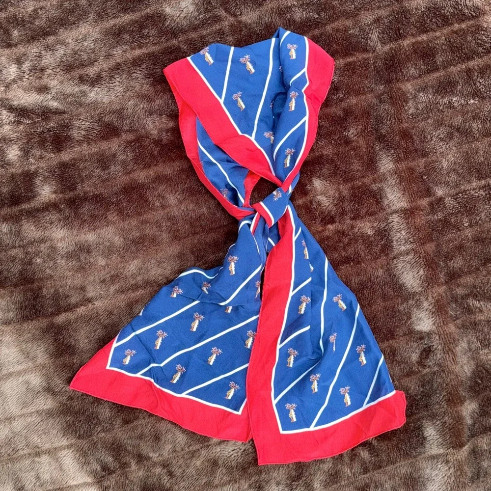 Vintage Custom‎ Washington D.C. Cherry Blossom Silk Scarf - Wm Chelsea Ltd.